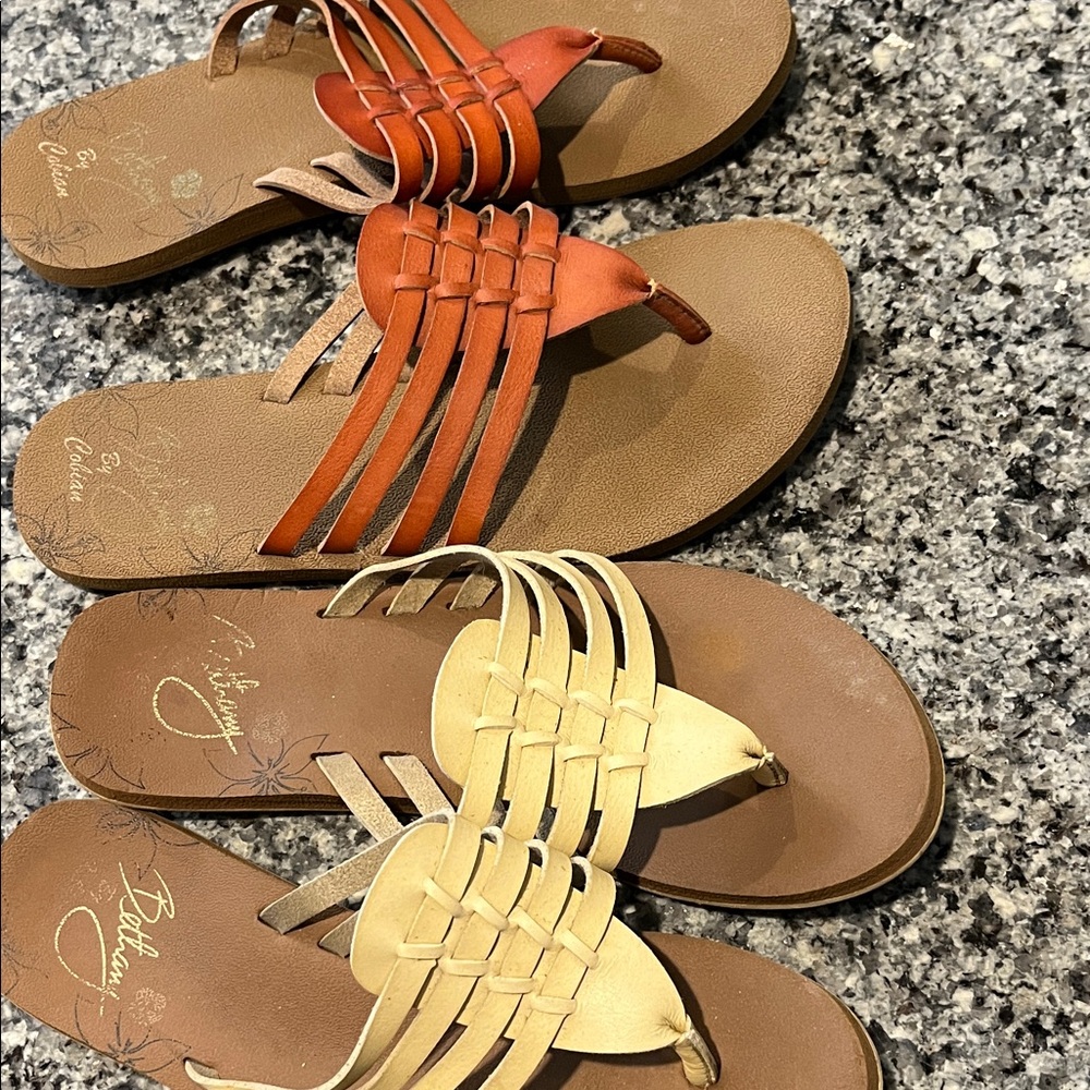 Cobian Women's Orange and Tan Sandals